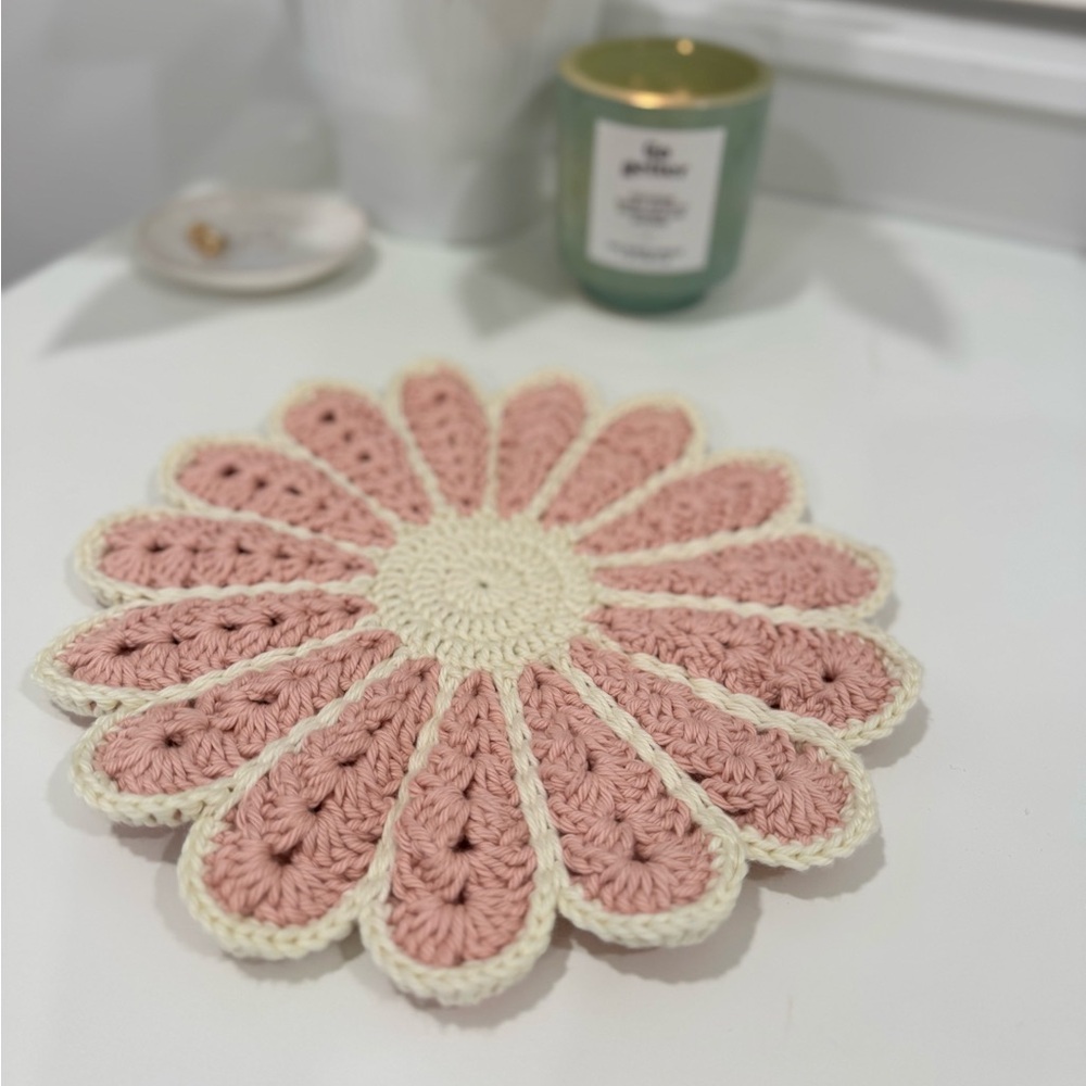 Handmade 100% Cotton Hot Pad | Blushing Rose
